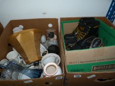 2 Boxes of Bric-a-Brac Including China