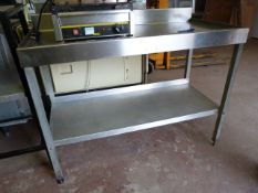 Stainless Steel Topped Preparation Table with Under Shelf