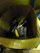 Box Containing 5 Pneumatics Tools Including Socket Guns - Drills - Needle Gun etc