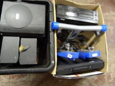 Box Containing V-Fit Stepper - Hitachi Multi-Disc Player - Laptop Bag etc