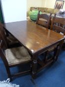 Oak Dining Room Table with 4 Chairs