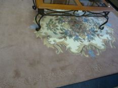 10 x 6ft Pink Floral Floor Rug