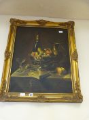 Gilt Framed Oil Painting Depicting Still Life
