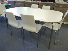 White Dining Room Table & 6 Chairs