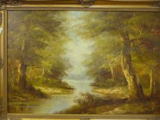 Gilt Framed Oil Painting Depicting a Country Scene