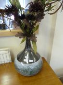 Large Modern Art Vase with Artificial Flowers