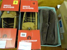 *3 Pairs of WEATHERPROOF MENS SLIPPER