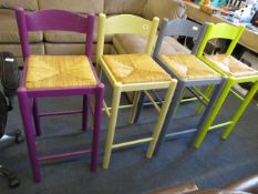 4 Painted Kitchen Stools