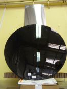 CDA Contemporary Style Domestic Extractor - Circular Plate Glass with Brushed Steel Flue