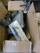 Box Containing Plasterer's Tools - Scrim Cloth etc