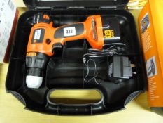 Black & Decker Cordless Drill with Carry Case