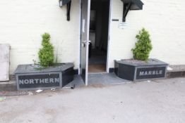 2 Black Granite Planters
