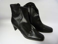 Pair of Black Faux Leather Ankle Boots - Size 7