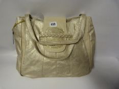 Gold and Gold Sequin Playboy Handbag