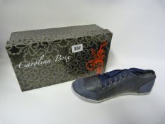 Pair of Carolina Boix Murano Lace Up Blue Leather Shoes - Size 38