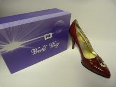 Pair of Red Stiletto High Heeled Shoes - Size 38