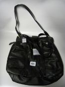 Black Playboy Handbag with Padlock Clasp