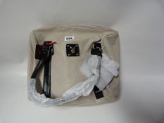 Beige and Black Playboy Handbag with Matching Purse