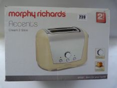 *Morphy Richards Accent Cream 2 Slice Toaster