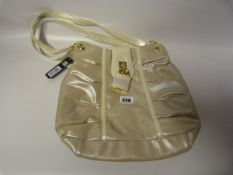 Cream Playboy Handbag with Padlock Clasp