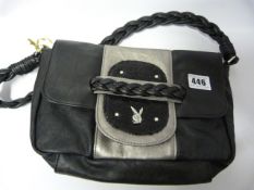 Black and Silver Playboy Handbag with Black Sequins