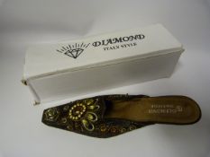 Pair of Diamond Italian Style Brown Shoes - Size 39