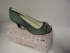 Pair of Claudia Ladies Denim Shoes with Heels - Size 38