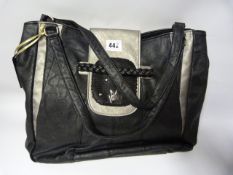 Black and Silver Handbag with Black Sequins