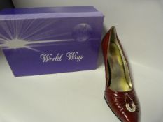 Pair of Red Stiletto High Heeled Shoes - Size 36