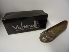 Pair of Valtinellis Ladies Shoes with Skull and Cross bone Design - Size 38