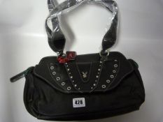 Black Leather Playboy Shoulder Bag