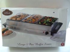 *Giles & Posner Large 3 Pan Buffet Server