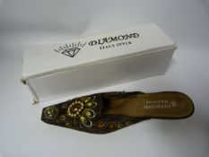 Pair of Diamond Italian Style Brown Shoes - Size 41