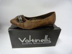 Pair of Valtinellis Ladies Slip on Shoes Brown - Size 39