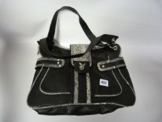 Black and Snake Skin Playboy Handbag