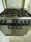 *Parry 6 Burner Commercial Gas Cooker Over Oven