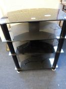 *Black Glass TV & Video Stand