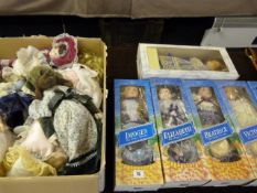 Large Collection of Porcelain Headed Dolls