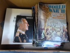 Box Containing Royalty Magazines & World War II Magazines