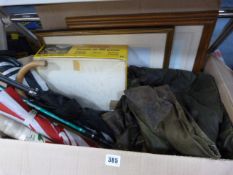 Box Including Cricket Bats - Umbrellas - Games etc