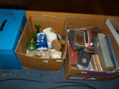 5 Boxes of Bric-a-Brac Including China & Glassware - Pewter Tankards etc