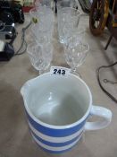 Selection of Thomas Webb Cut Glass Glasses & T H Green Jug