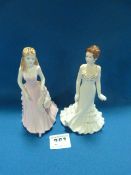 2 Coalport Figurines - Crystal & Amanda