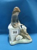 Nao Figurine - Girl with Rabbits