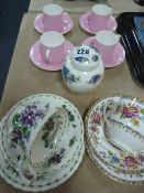 Royal Albert Trio - Shelley Coffee Cups & Saucers - Royal Albert Trinket Ware etc
