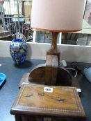 Treen Lamp - Pair of Treen Book Ends etc