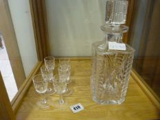 Waterford Crystal Glass Decanter & 6 Liquer Glasses