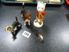 Beswick Hound - Rupert The Bear & 2 Other Dogs