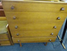 Teak 5 Drawer Chest
