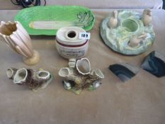 Sylvac Posy Bowl - Wade Decanter - Beswick Celery Dish etc